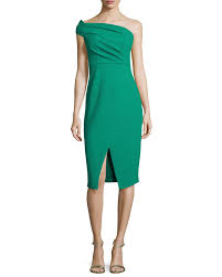 Black Halo One Shoulder Ruched Sheath Dress Clothing Dresses Dresses Black Dress With Sleeves One Shoulder Cocktail Dress