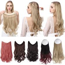 I get it, you're scared to mess up your hair. No Clip Wave Halo Hair Extensions Ombre Synthetic Natural Black Blonde Pink One Piece False Hairpiece Fish Line Fake Hair Piece First Home Store