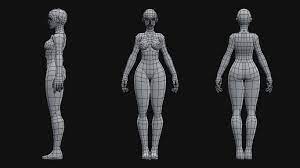 Artstation Low Poly Female Base Mesh Andrew Chacon Character Modeling Female Base 3d Model Character