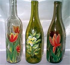 Flower Painted Wine Bottles For Watering Plants Hand Painted Wine Bottles Painted Wine Bottles Wine Bottle Art