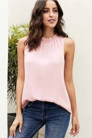 Light Pink Ruffles Trim Sleeveless Casual Blouse 064272 Womens Shirts Blouses Women Shirts Cheap Button Down Shirts Long Sleeve Shirts Blouses Peasant Blouse Cheap Blouse Sheer Shirts Womens Denim Shirts Fashion Blouse Sexy Shirt Collar Shirt V