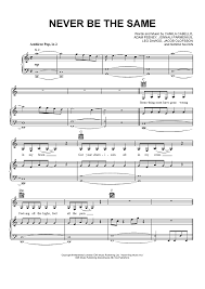 Camila Cabello Never Be The Same Sheet Music Notes Chords Sheet Music Sheet Music Notes Camila Cabello