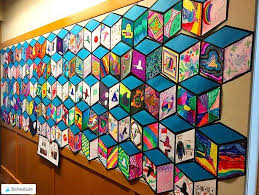 Cube Mural Inspired By Street Artist Thank Youx Collaborative Art Projects Elementary Art Classroom Art Projects