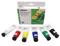 Acrylic Paint Set 6 X 75ml Primary