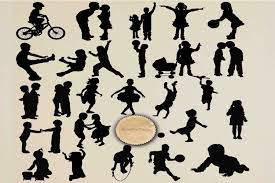 Download Children Silhouette Graphic By Retrowalldecor Creative Fabrica