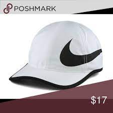 White Nike Featherlight Dri Fit Hat Fitted Hats White Nikes Nike Accessories