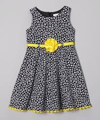 Black Yellow Daisy Dress Kleinkind Vestidos Infantis Moda Infantil Roupas Infantil