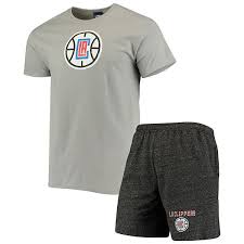 La clippers nike statement swingman shorts. Men S Concepts Sport Gray Charcoal La Clippers Pitch T Shirt Shorts Set