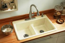 The standard sink depth is around eight inches. Brighton Thermocast 3 Hole Kitchen Sink Rare Closeouts