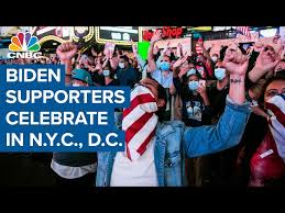 Joe Biden Supporters Celebrate In The Streets Of Nyc And Dc After Projected Win Youtube