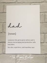 Dad Definition Print Father S Day Gift Definition Etsy In 2020 Personalised Prints Definition Prints Fathers Day Gifts