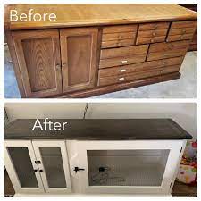 Old Dresser Into A Dog Crate Dog Crate Dog Crate Furniture Wooden Dog Crate
