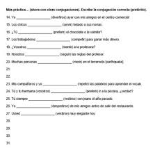 spanish 2 practice stem change preterite verbs realidades 2 chap 6a con vosotros