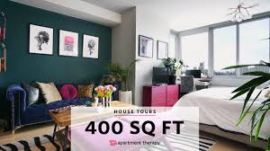 Here's an example using a 100 square foot living room: Esi S Bold 400 Square Foot Brooklyn Studio House Tours Apartment Therapy Youtube