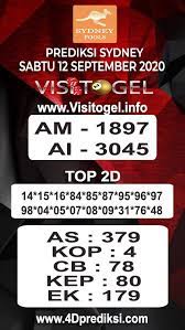 Prediksi Sydney Sabtu 12 September 2020 Sydney