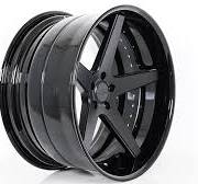 20" AC Forged Wheels ACF705 Matte Black Face with Gloss Black Lip Three  Piece Rims