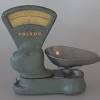 Vintage kitchen scale with copper tray for plants. 1