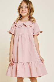 Ruffle Bib Babydoll Dress Girls Cotton Dresses Teenage Girls Dresses Vintage Girls Dresses