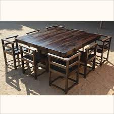 Parkview 36 reclaimed wood coffee table. Modern Rustic Solid Wood Square Pedestal Dining Table Chairs Set In 2021 Square Dining Room Table Square Kitchen Tables Square Dining Tables