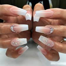 Red matte nails with a silver glitter accent one look. Awesome 25 Fancy White Coffin Nails Bright And Fasionable Designs Stiletto Nails Designs Diamond Nails Fake Nails