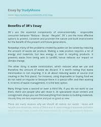 What does 3 r's stand for, there are two possible meanings; Benefits Of 3r S Free Essay Example