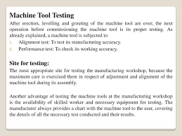 Installation Testing Of Machine Tools Ppt Download
