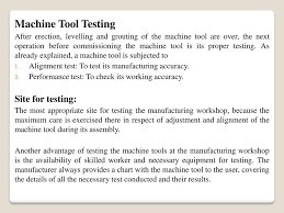 installation testing of machine tools ppt download