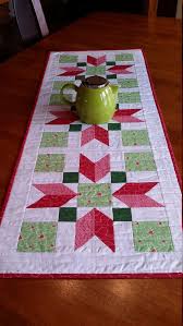 Quilted Table Runner Modern Christmas Table Runner Size 16 X 42 Red Pink Green White Pointsettia Table Runner Quiltsy Handmade Quilted Table Runners Quilted Table Runners Patterns Christmas Patchwork