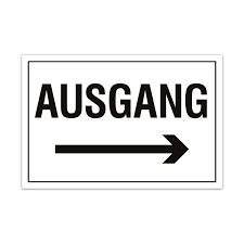 Panda ist von anderen diensten der universität abhängig. Aluverbund Schild Ausgang Rechts