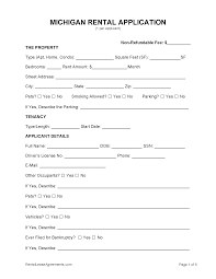 free michigan rental application pdf ms word