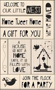 5 out of 5 stars. Inkadinkado Wood Mounted Rubber Stamp Set New Home Card Making