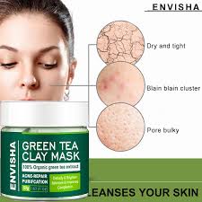 Envisha Beauty Free Designed Private Label Peel Off Clay Mud Mask Cleansing  Anti Acne Organic Green Tea Facial Mask