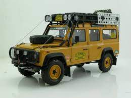 Rc land rover defender 90 very nice build, 8.4v power allows truck to climb anything all metal suspension, axles, drive train, gears. Land Rover Defender 110 Tdi Camel Trophy Camel Trophy 1 18 Alm810305 Almost Real Modellauto Zu Verkaufen