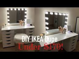 The vanity mirror!reason for making this? Diy Ikea Dupe Vanity Desk W Mirror Lights Under 170 00 Grluna Youtube Diy Vanity Table Diy Vanity Mirror Mirrored Vanity Desk