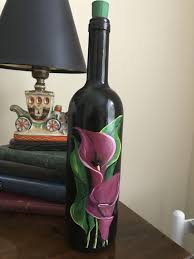 Pretty Flowers Painted On A Wine Bottle Recycledwinebottles Painted Glass Bottles Glass Bottles Art Bottle Art