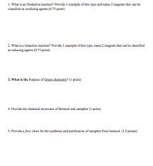 solved 1 what is an oxidation reaction provide 1 exampl