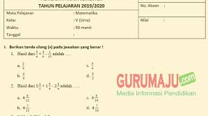 Check spelling or type a new query. Soal Uas Pas Matematika Kelas 5 Semester 1 K13 Revisi Guru Maju