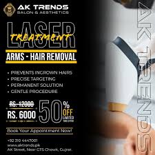 ✨ Say Goodbye to Unwanted Arm Hair, Forever! 💪🌟 Tired of constant waxing  and shaving? Experience the magic of Laser Arms Hair Removal Treatment at  AK Trends Salon & Aesthetics! 🖤 ✓