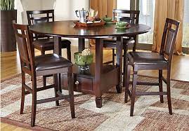 Landon Chocolate 5pc Counter Height Dining Room Counter Height Dining Room Tables Round Dining Room Sets Rooms To Go Furniture