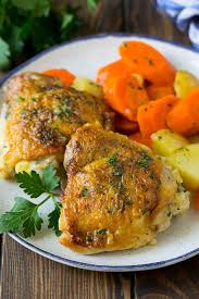 Braised chicken thighs with tomatoes, peppers and onions. Braised Chicken With Carrots And Potatoes Dinner At The Zoo