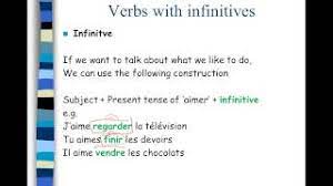 They are not selected or validated by us and can contain inappropriate terms or ideas. Ilearn French Verbs With Infinitives Youtube