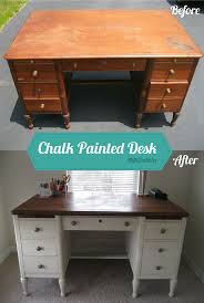 I Found This Hulk Of A Desk On Craigslist Painted It Antique White From Annie Sloan Chalk Paints And A Furniture Makeover Refurbished Furniture Redo Furniture