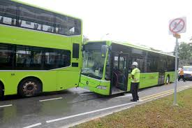 Fourteen people were injured after two buses collided at bukit batok interchange on sunday (jul 11). 3 Public Buses In Chain Collision In Tampines 11 Taken To Hospital Singapore News Top Stories The Straits Times