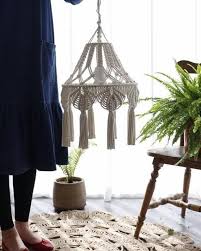 Macrame Chandelier 30cm Wide Handmade Lamp Shade Bohemian Decor 2020 Bohem Dekorasyon Bohem Dekor Avize