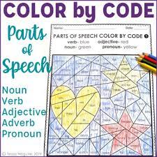 Students learn the definition of nouns and verbs, then they are asked to help roly and penelope find nouns and verbs. Adjectives And Adverbs Coloring Worksheets Teaching Resources Tpt
