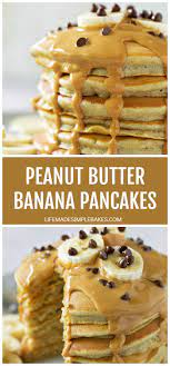 Peanut Butter Banana Pancakes Life Made Simple Recipe Peanut Butter Banana Pancakes Peanut Butter Recipes Banana Pancakes
