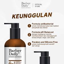 Jual Barber Daily 4in1 (shampoo, Conditioner, Facewash, And Bodywash) Di  Seller Makarizo Official Store