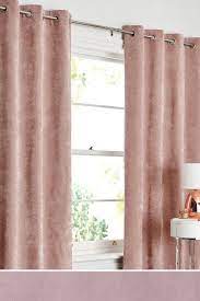 Next Soft Velour Eyelet Blackout Thermal Curtains Pink Thermal Curtains Lined Curtains Custom Drapes