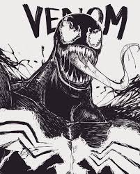 The inks are being done in manga studio 5 a.k.a. I Loved Change My Style To Draw Venom Hq Venom Venommovie Historiaemquadrinhos Ink Inkto Marvel Drawings Comic Drawing Superhero Sketches