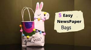 Vintage style newspaper print kraft bags! 5 Diy Paper Bag Making Ideas Out Of Newspaper At Home Easy Paper Craft By Aloha Crafts Youtube